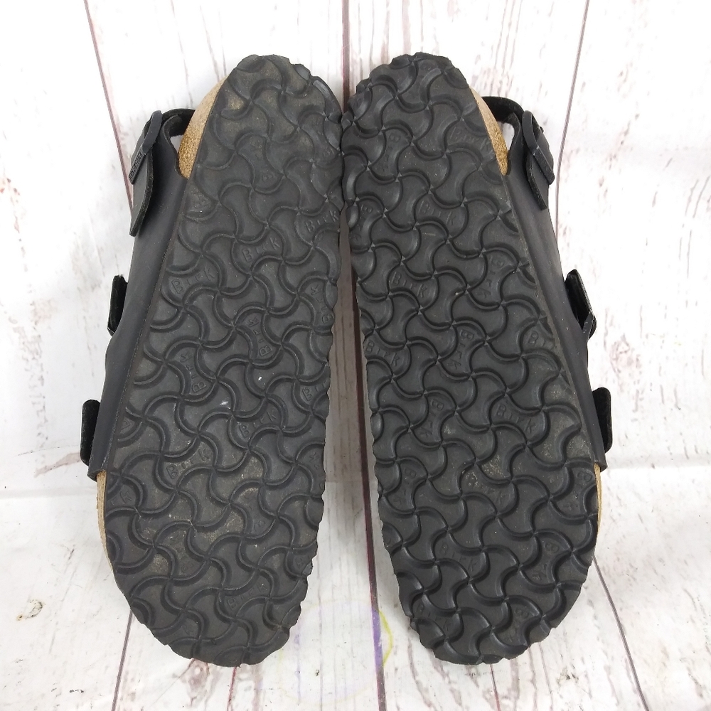 Birkenstock Milano Sandals Shoes Mens 44 Size 11 Brown Leather Slingback 3 Strap - Picture 10 of 13